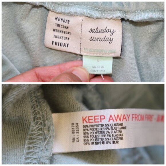 Anthropologie Saturday Sunday Merida Velvet Jogger Pants Size L Mint Green - Picture 8 of 11